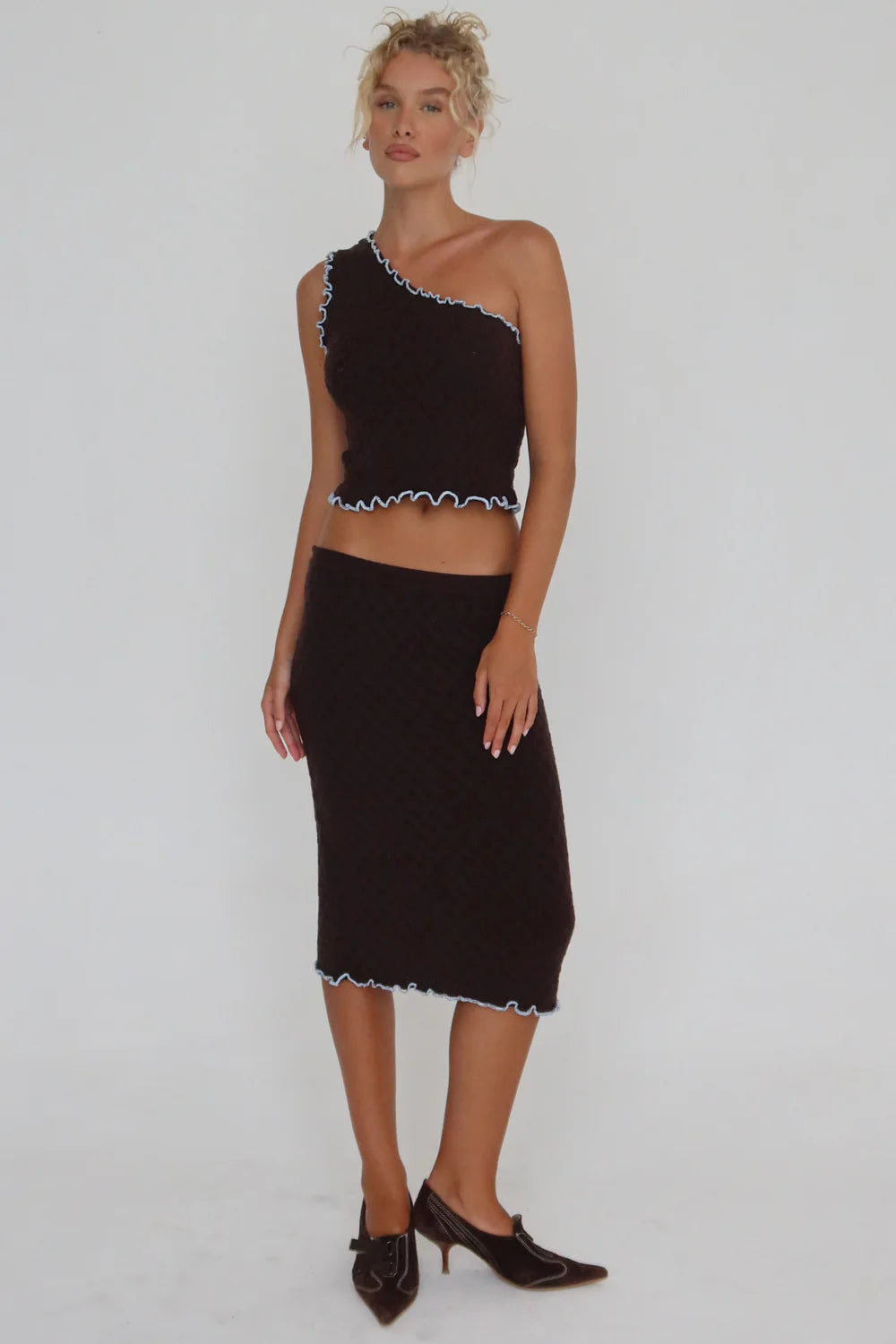 GARDENIA KNIT MIDI SKIRT